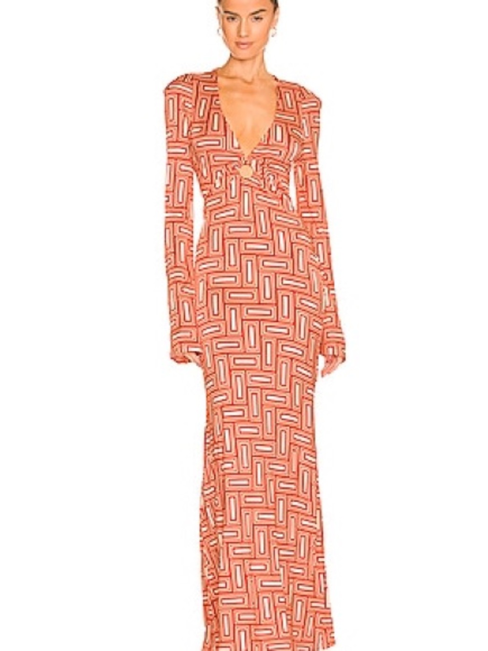 Ronny Kobo Loni Dress in Orange Geo